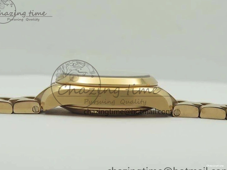 0209 Bright Aqua Terra Ladies 35mm RG V6F Best Edition Brown Dial On RG Bracelet A 8101